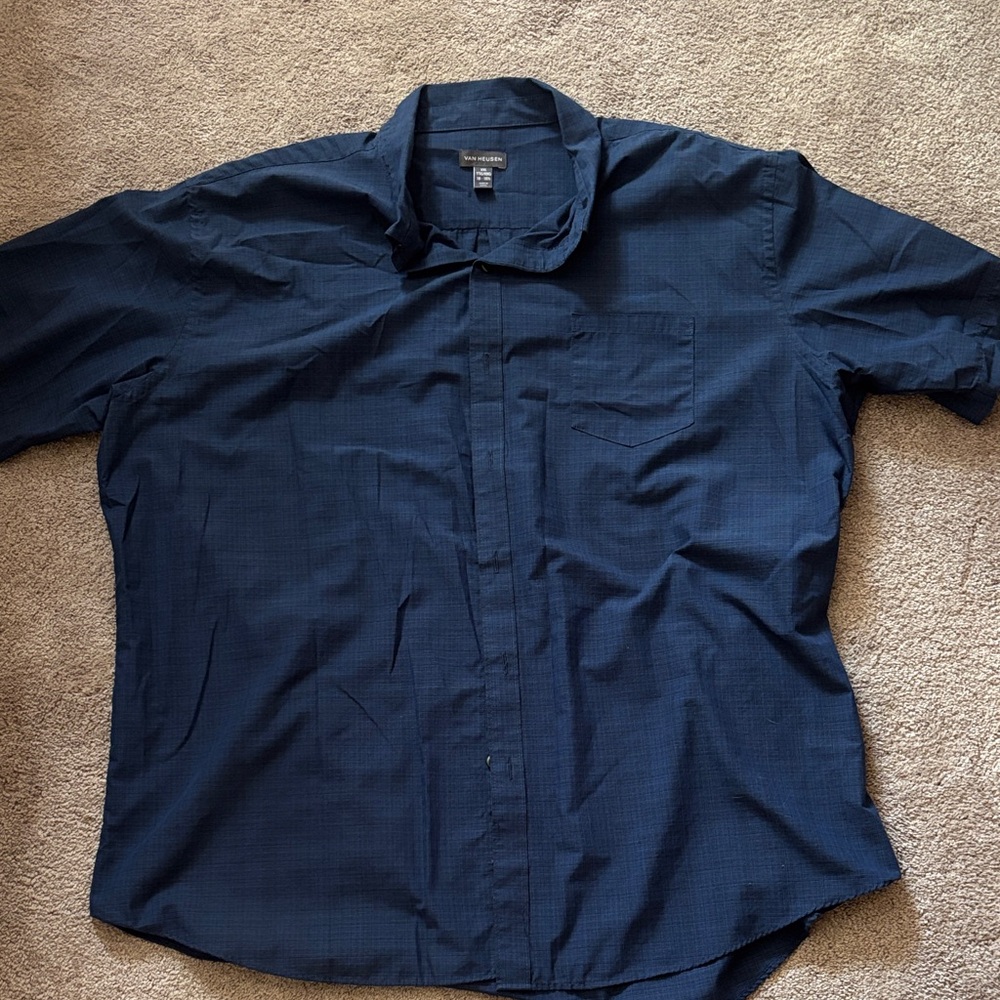 Van Heusen Dark Blue Casual Button Down Shirt